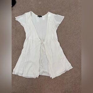 Lulu's White Wrap Mini Dress